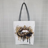 Sexy Lips Printed Handbags High Capacity Shopper Bags