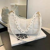 Women Chain Shoulder Bags Down Cotton Padded Quilted Tote Bag