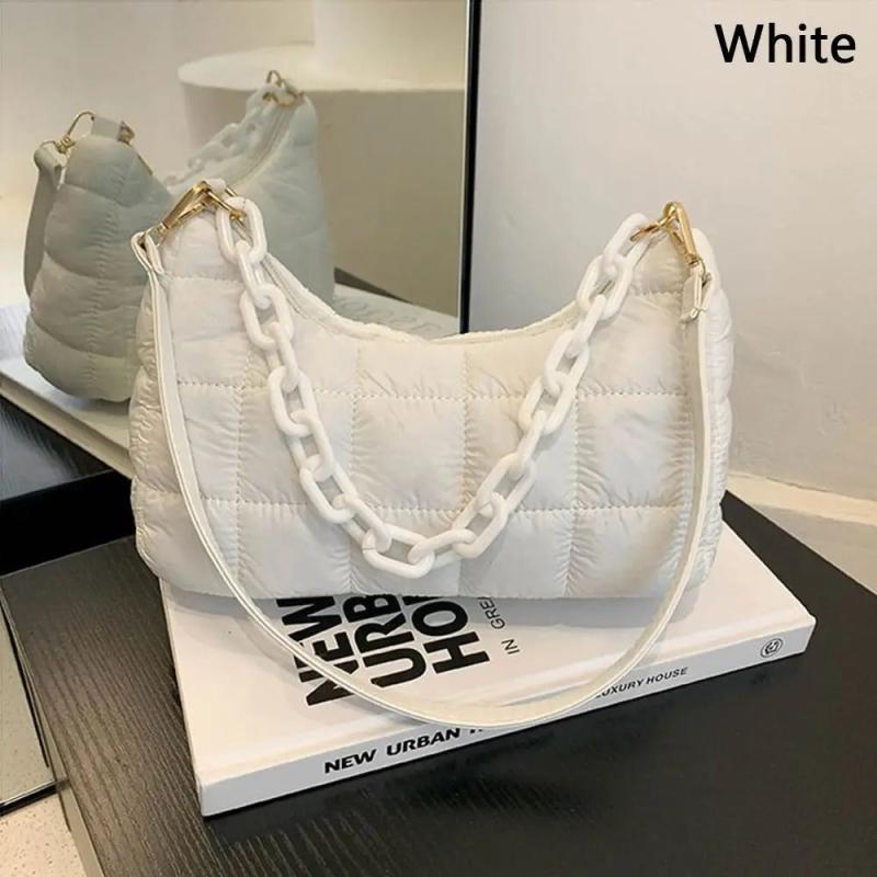 Women Chain Shoulder Bags Down Cotton Padded Quilted Tote Bag