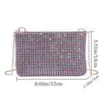 Rhinestones Chain Crossbody Bags Solid Shoulder Phone Pouch Lady Small