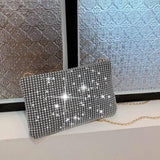Rhinestones Chain Crossbody Bags Solid Shoulder Phone Pouch Lady Small