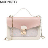 Women Shoulder Bag Mini Small Square Pack Star Sequin Messenger Crossbody Bag