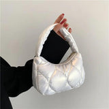 Lady Pillow Underarm Bag Shoulder Purse Bags Winter Zipper Handbag Clutch