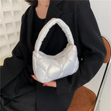 Lady Pillow Underarm Bag Shoulder Purse Bags Winter Zipper Handbag Clutch