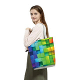Rainbow Shoulder Bag Ladies Print Handbags Eco Reusable Shopping Bag