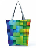 Rainbow Shoulder Bag Ladies Print Handbags Eco Reusable Shopping Bag