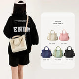 Canvas Shoulder Bag Women Casual Tote Travel Handbags Zipper Large Capacity