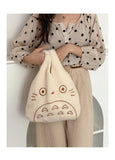 Totoro Embroidery Lamb Handbag Soft Fur Shopper Bag
