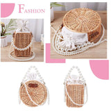 Woven Circle Chain Crossbody Bag Messenger Pack