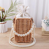 Woven Circle Chain Crossbody Bag Messenger Pack