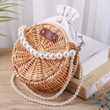 Woven Circle Chain Crossbody Bag Messenger Pack