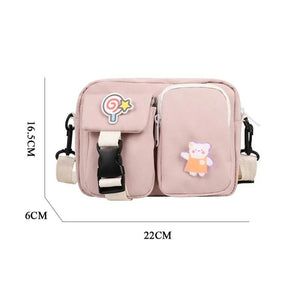 Women Canvas Crossbody Bags Small Shoulder Messenger Bag Students Flap Handbags