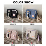 Women Canvas Crossbody Bags Small Shoulder Messenger Bag Students Flap Handbags