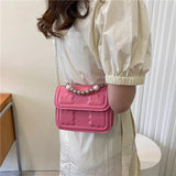 Mini Bag Pearl Chain Bag Portable Lipstick Pack Crossbody Bag