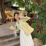 Cloud Bubble Flower Women's Shoulder Bag Canvas Handbag