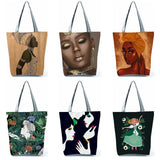 Abstract Figures Print Handbags Shoulder Bag High Capacity Beach Bag