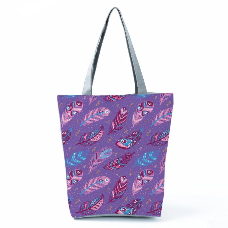 Feather Print Women's Shoulder Bag