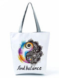 Totem Peace Tai Chi Tote Bag Women Handbag Large Shoulder Eco Shopping