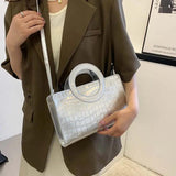 Stone Pattern Women's Handbag Shoulder Crossbody Bags High PU Leather