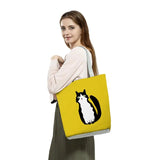 Cat Print Animal Art Painting Shopper Bag for Boutique Travel