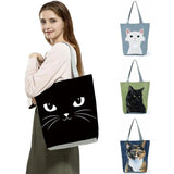 Cat Print Animal Art Painting Shopper Bag for Boutique Travel