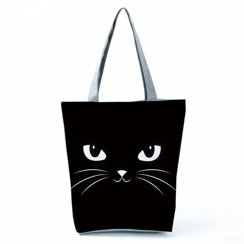Cat Print Animal Art Painting Shopper Bag for Boutique Travel