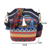 Vintage Tassel Handwoven Crossbody Bag Lady Hippie Sling Shoulder Bags