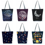 Moon Sleep Printed Shoulder Bags Women's Handbags High Capacity Beach Bag