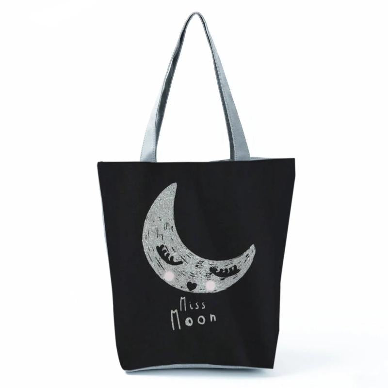 Moon Sleep Printed Shoulder Bags Women's Handbags High Capacity Beach Bag