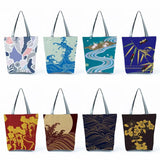 Japanese Style Floral Print Shoulder Bag for Women