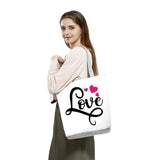 Heart Print Lady Tote Bag Eco-Friendly Foldable Women Shoulder Bag