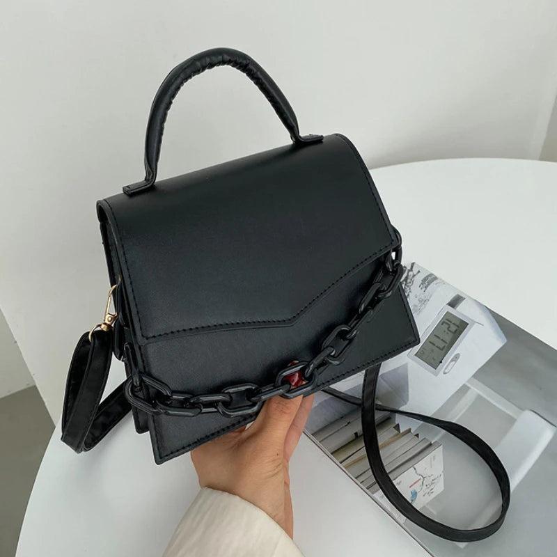 Solid Crossbody Bags for Women Small Flap Handle Bag