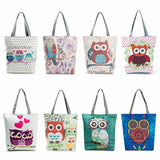 Owl Print Casual Tote Shoulder Bag High Capacity Women's Handbag