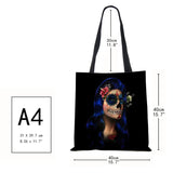 Skeleton Horror Women Shoulder Bag Harajuku Cotton Tote