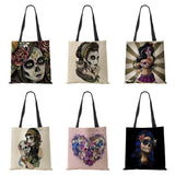 Skeleton Horror Women Shoulder Bag Harajuku Cotton Tote