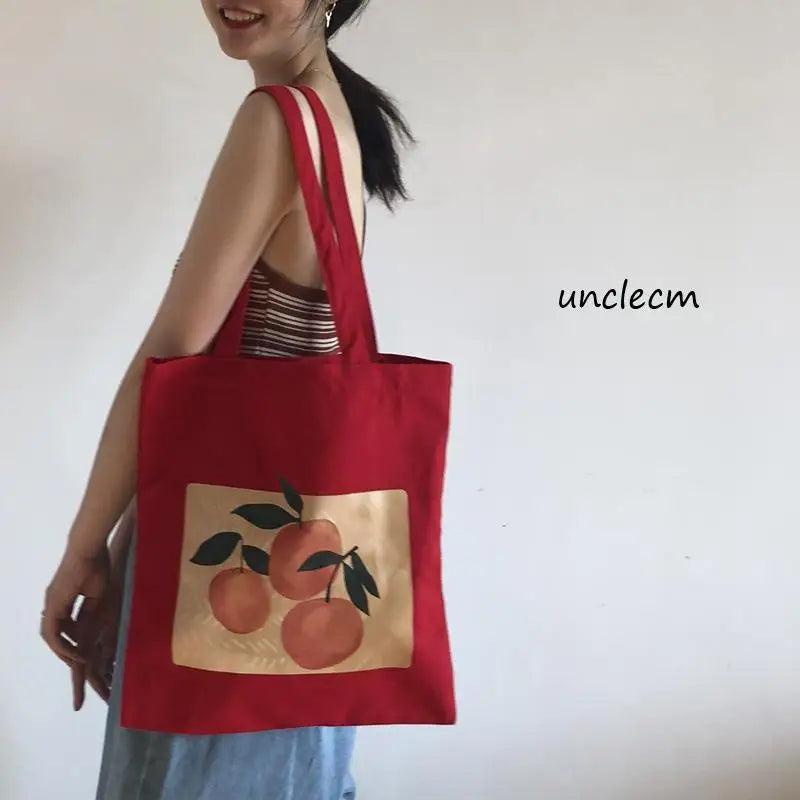 Canvas Shoulder Bag Japanese Style Women Handbag Student Tote Bag