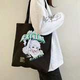 Japanese Y2K Canvas Bag Female Casual Punk Street Hip-Hop Large Capacity Shopper