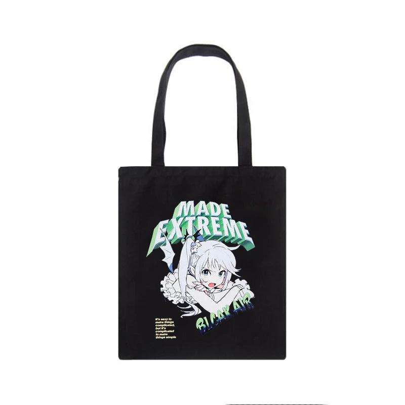 Japanese Y2K Canvas Bag Female Casual Punk Street Hip-Hop Large Capacity Shopper