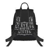 Never Trust The Living Travel Bag Lightweight Student Backpack