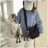 Japanese Women Canvas Bag Student Handbags Shoulder Crossbody Bags