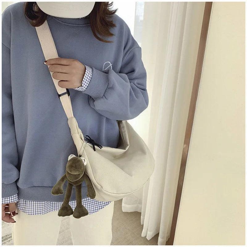 Japanese Women Canvas Bag Student Handbags Shoulder Crossbody Bags