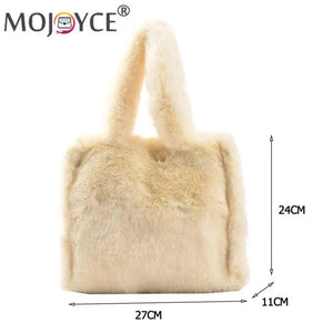 Soft Plush Fur Handbag Mini Top-handle Bag Portable Travel Phone Bags