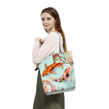 Vintage Shoulder Shopping Bag Tote Handbags Harajuku Koi Fish Print