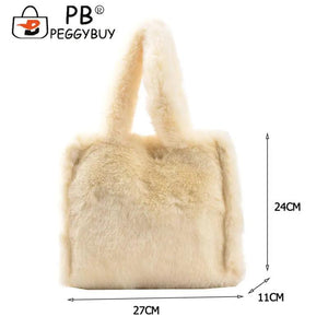 Casual All-match Women Autumn Winter Soft Plush Fur Handbag