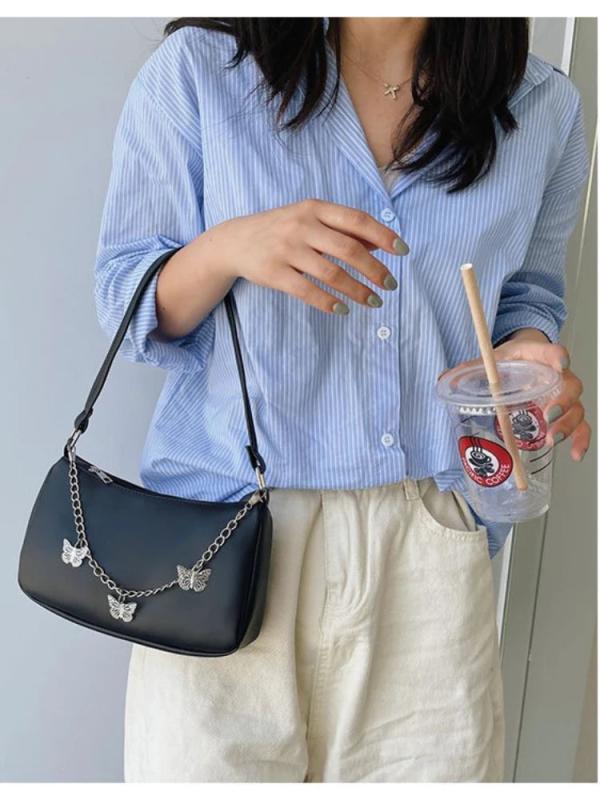 Women Butterfly Chain Shoulder Underarm Bags Casual Ladies Small Purses