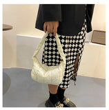 Women's Rhombus Embroidered Shoulder Bag