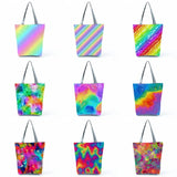 Rainbow Colors Art Shoulder Tote Handbag