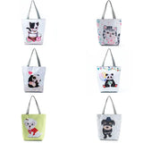 Panda Love Print Handbags Chinese Tote Bag Eco Friendly Beach Bag