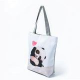 Panda Love Print Handbags Chinese Tote Bag Eco Friendly Beach Bag