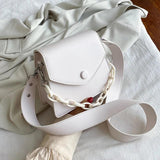 Thick Chain Small PU Leather Crossbody Bag Women Summer Shoulder Handbag